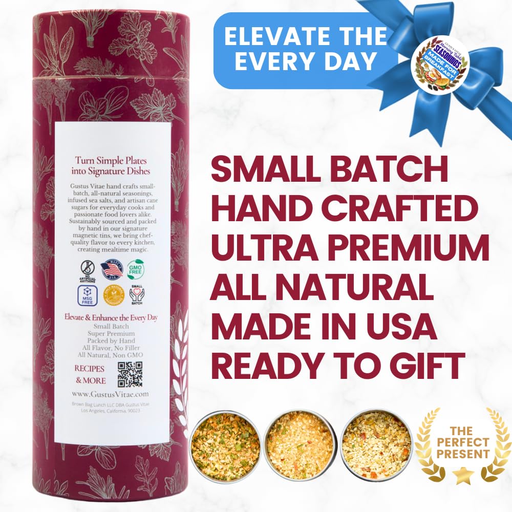 Made for Breakfast: The Morning Table Seasonings | Gift Packaged Set of 3 Spice Blends | All Natural, Non GMO | Gourmet Infused Spice & Herb Blends | Small Batch, Hand Made | Made in USA | No Artificial Ingredients, Authentic Breakfast Flavors | GLP-1...