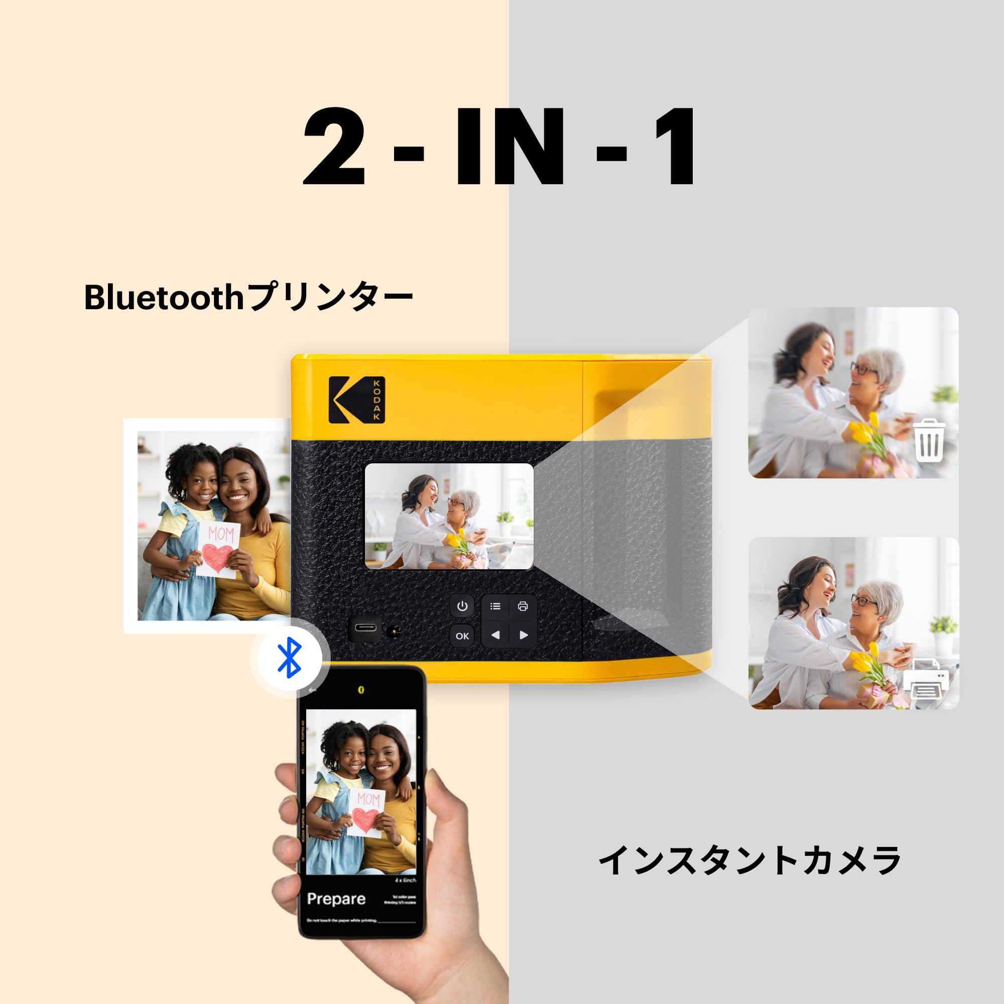 Amazon | KODAK Mini Shot 4 ERA 4PASS 2-in-1 チェキカメラ＆スマホ