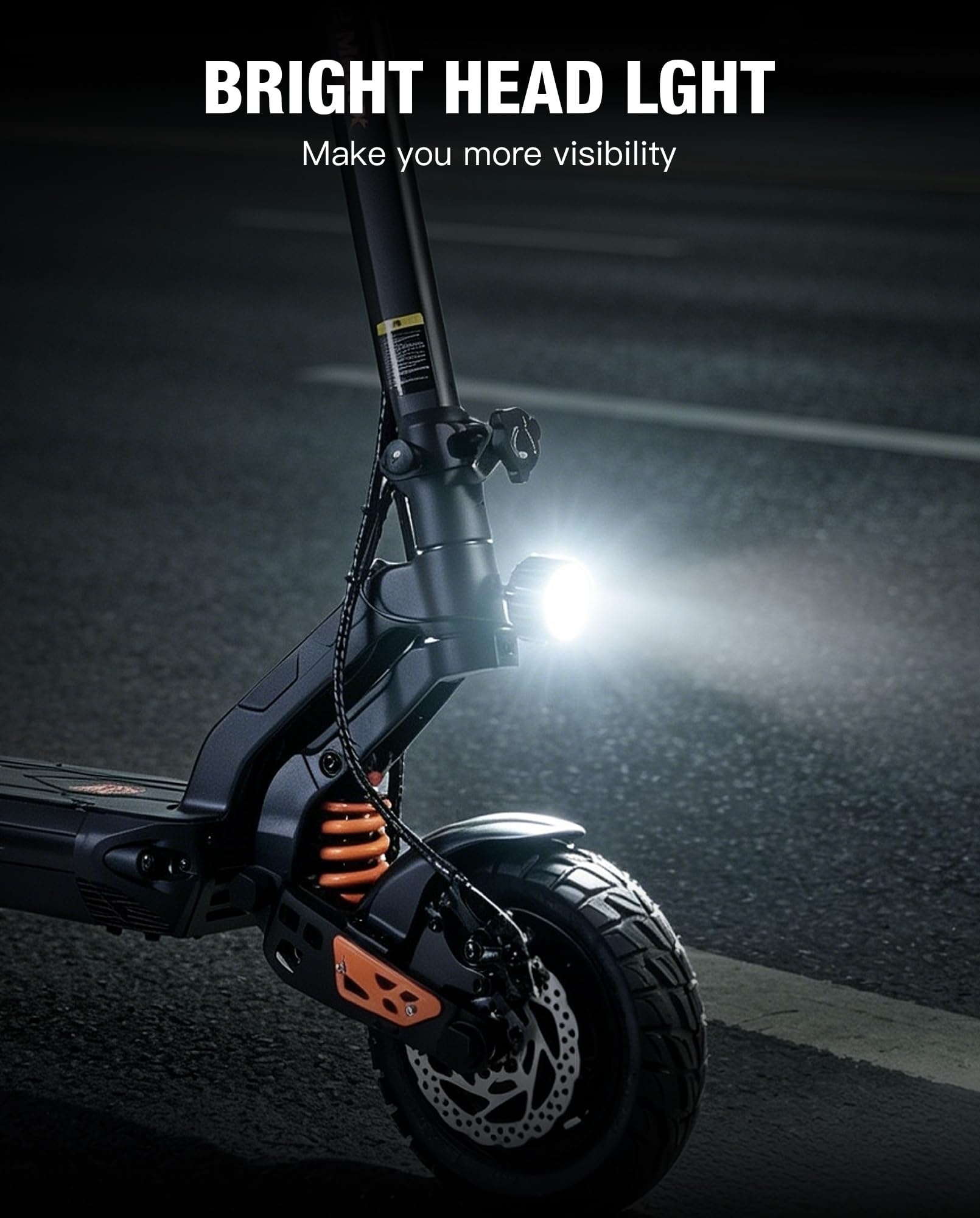 Phare avant LED ultra-lumineux compatible avec Kukirin G2 Master Kickscooter– Lampe de sécurité étanche et résistante aux chocs pour la conduite de nuit – Accessoire d'origine