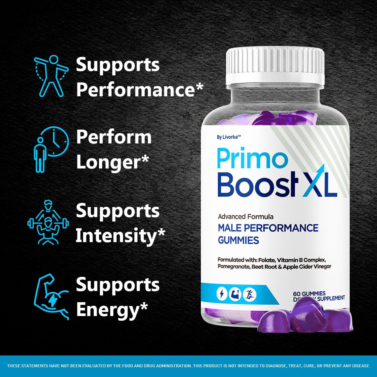 (5 Pack) Primo Boost XL Gummies - Official PrimoBoost XL Advanced Premium Supplement for Men Support - Maximum Strength, Natural Primo BoostXL for Overall Health & Wellness, 300 Gummies for 5 Months - Image 2