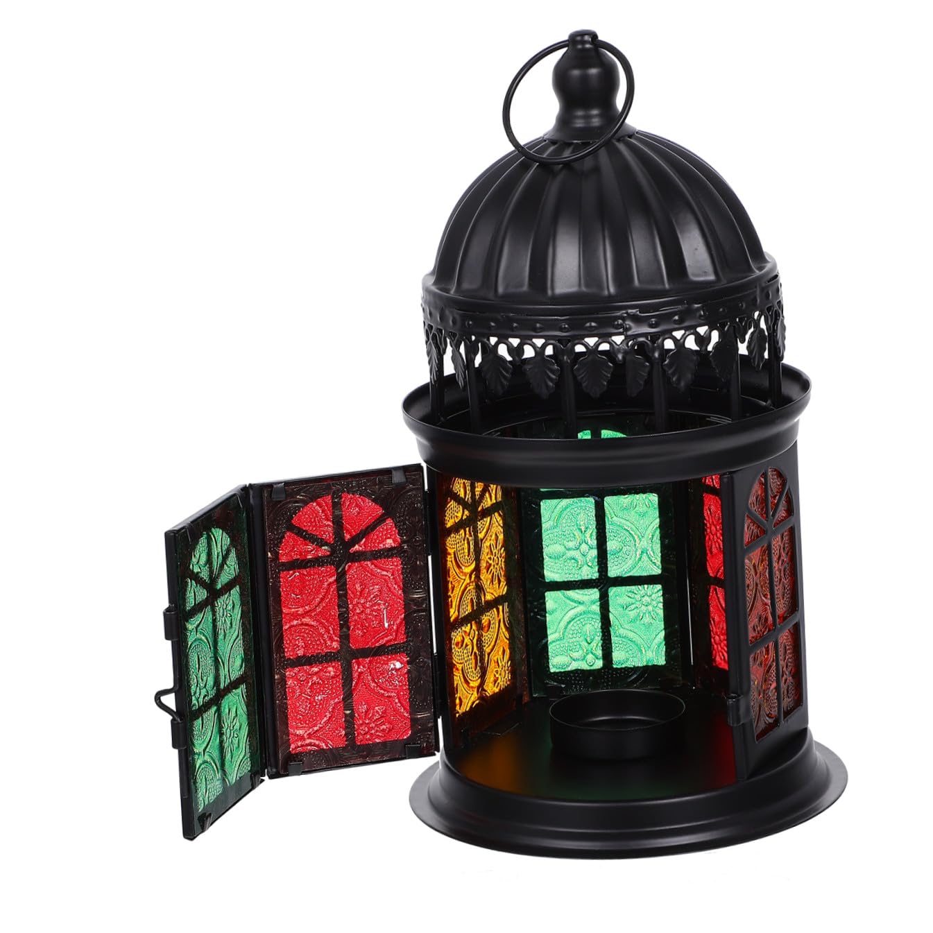 Lanterna Decorativa in Design Marocchino Nero in Lamiera