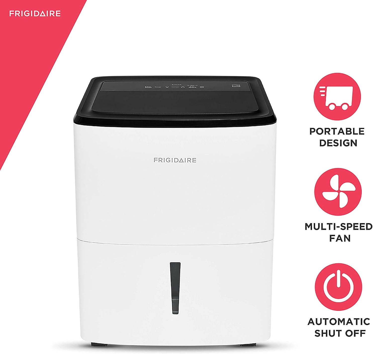 Frigidaire FFAD2233W1 Dehumidifier: 22 Pint Capacity, Easy-to-Clean Filter, Custom Humidity Control, White