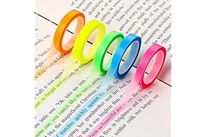5 Rolls Highlight Tape, Colored Transparent Marking Sticker Fluorescent Neon Tape for Teachers and Students