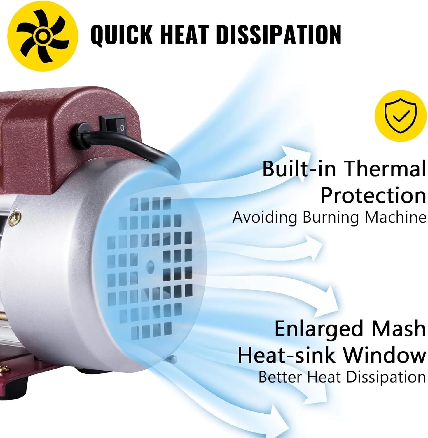 4.5CFM 1/3HP HVAC Refrigerant Vacuum Pump Refrigeration Single-Stage Set for Household Air Conditioning Vacuum Packing