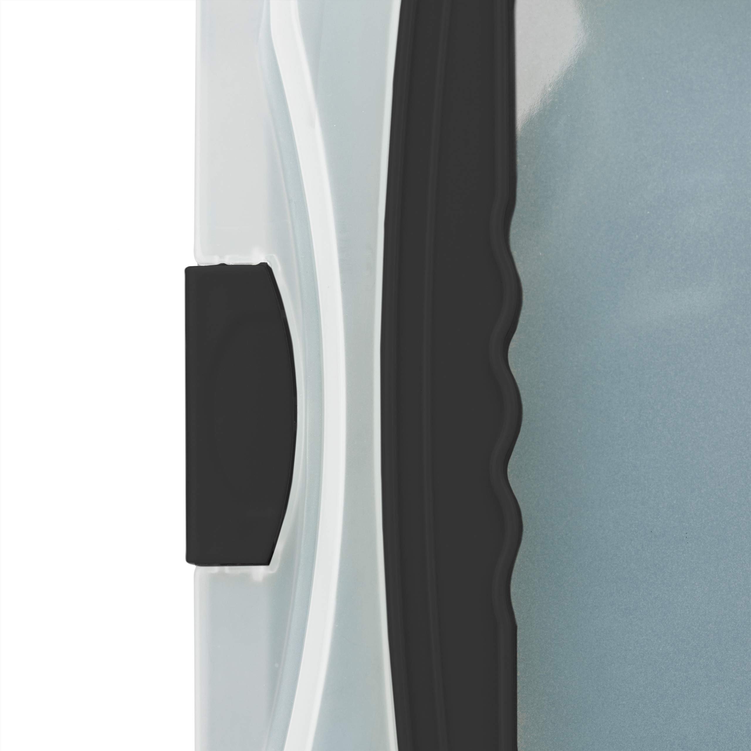 Relaxdays Teglia con Coperchio, Contenitore Rettangolare per Alimenti, con Impugnature, 3in1, LxP 40x33 cm, Nero/Grigio