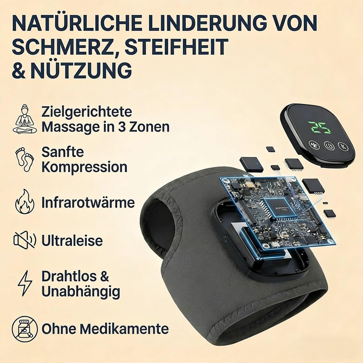 Fussmassagegerat Elektrisch Testsieger 3-in-1,Kabelloser Massager für Füße und Knöchel, Testsieger bei Neuropathie-Schmerzen (2 Stück)