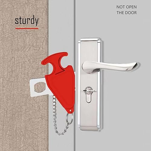 Miniatura 2 de Cerradura de puerta con teclado portátil, seguridad para el hogar, cerraduras de bloqueo de viaje para seguridad adicional y privacidad, perfectas