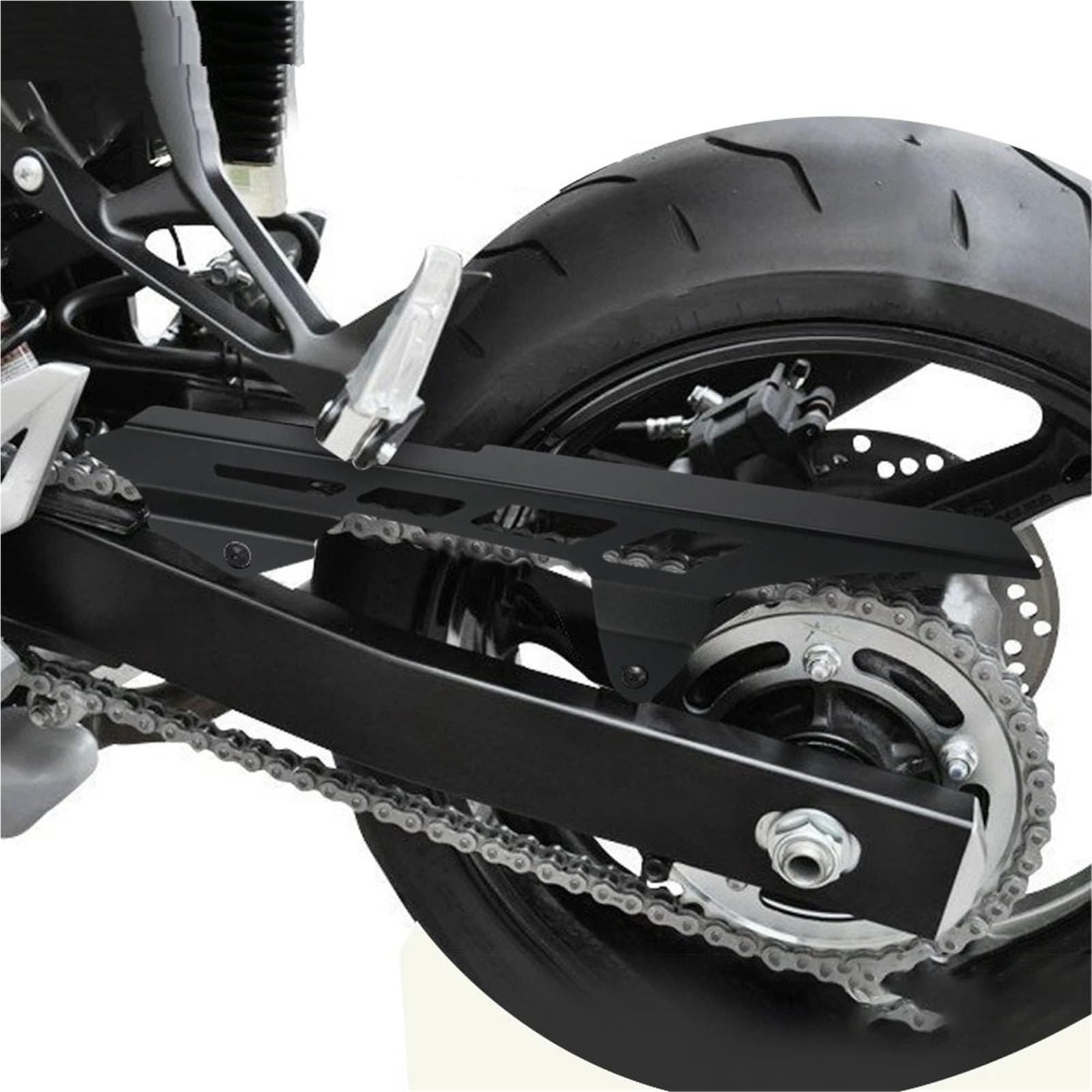 osłona zębatki motocykla Pasuje do Suzuki GSX650F GSF600 Bandit SV650 N/S 1999-2016 Osłona łańcucha zębatki tylnej Osłona błotnika osłona łańcucha(White)