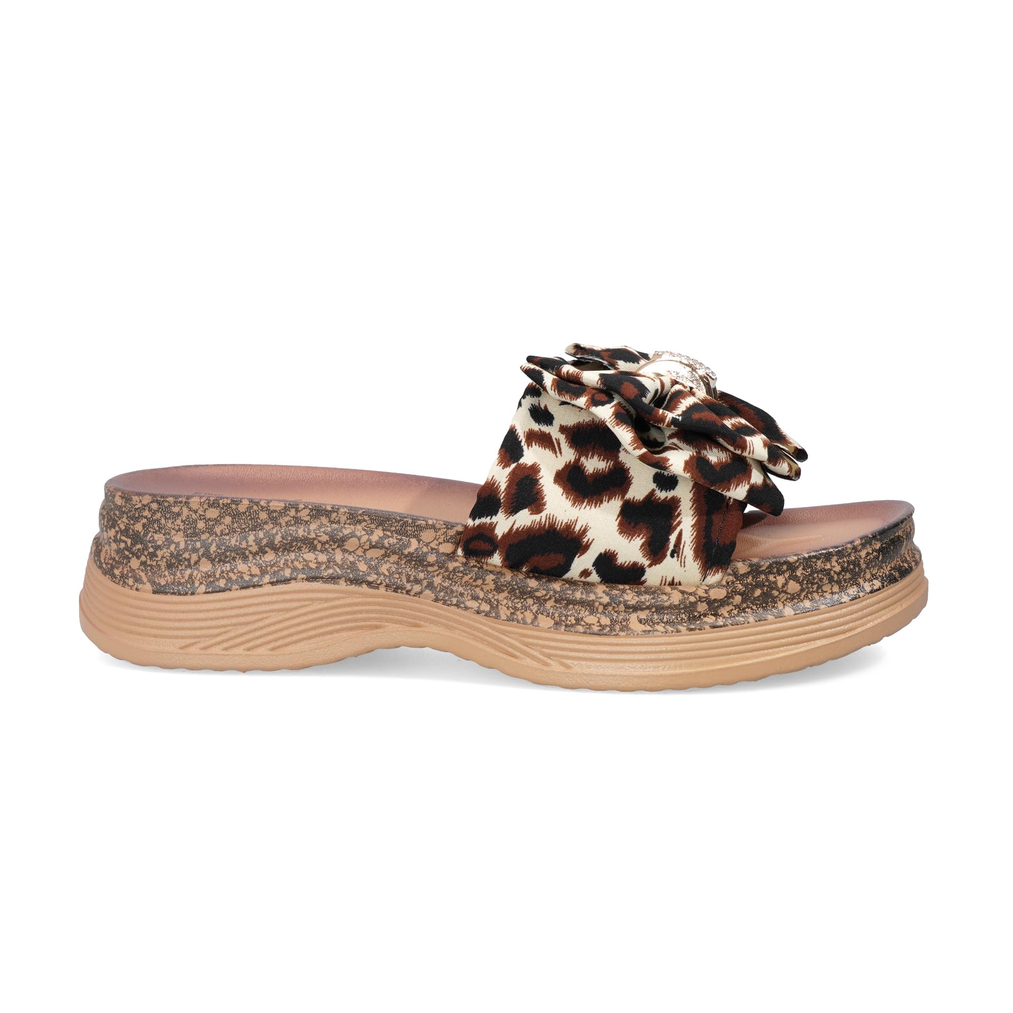 JOMIX Sandales Femme été à Plateforme Claquette de Piscine à Nœud Décoratif Chaussures de Plage à Semelle Antidérapante Confortables