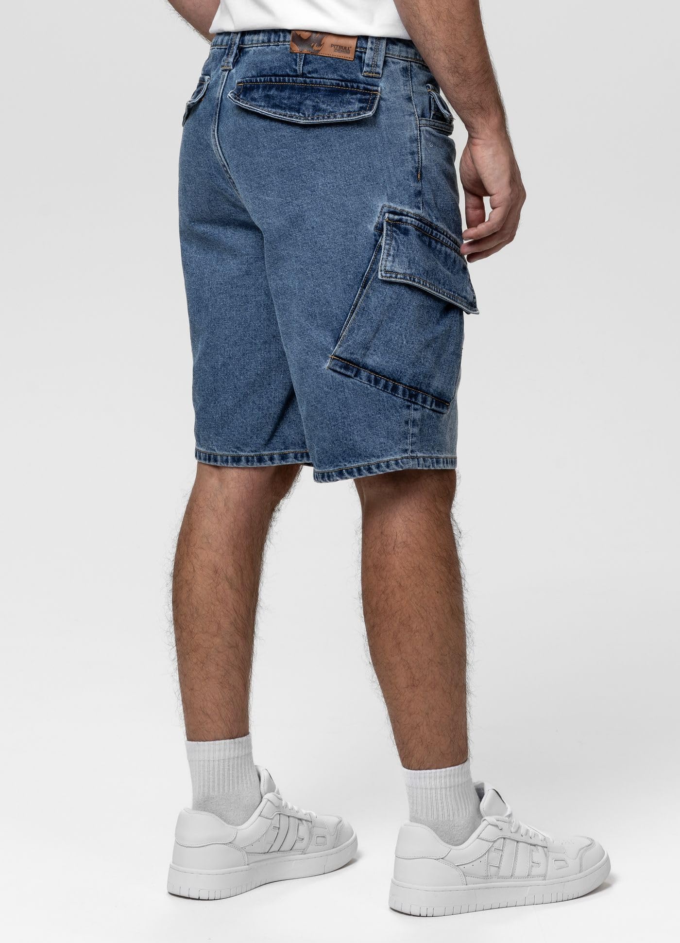 PITBULL Herren Jeans Shorts STRANDWAY Cargo Shorts Männer Denim Bermuda Regular Fit mit Washed-Effekt und Cargotaschen