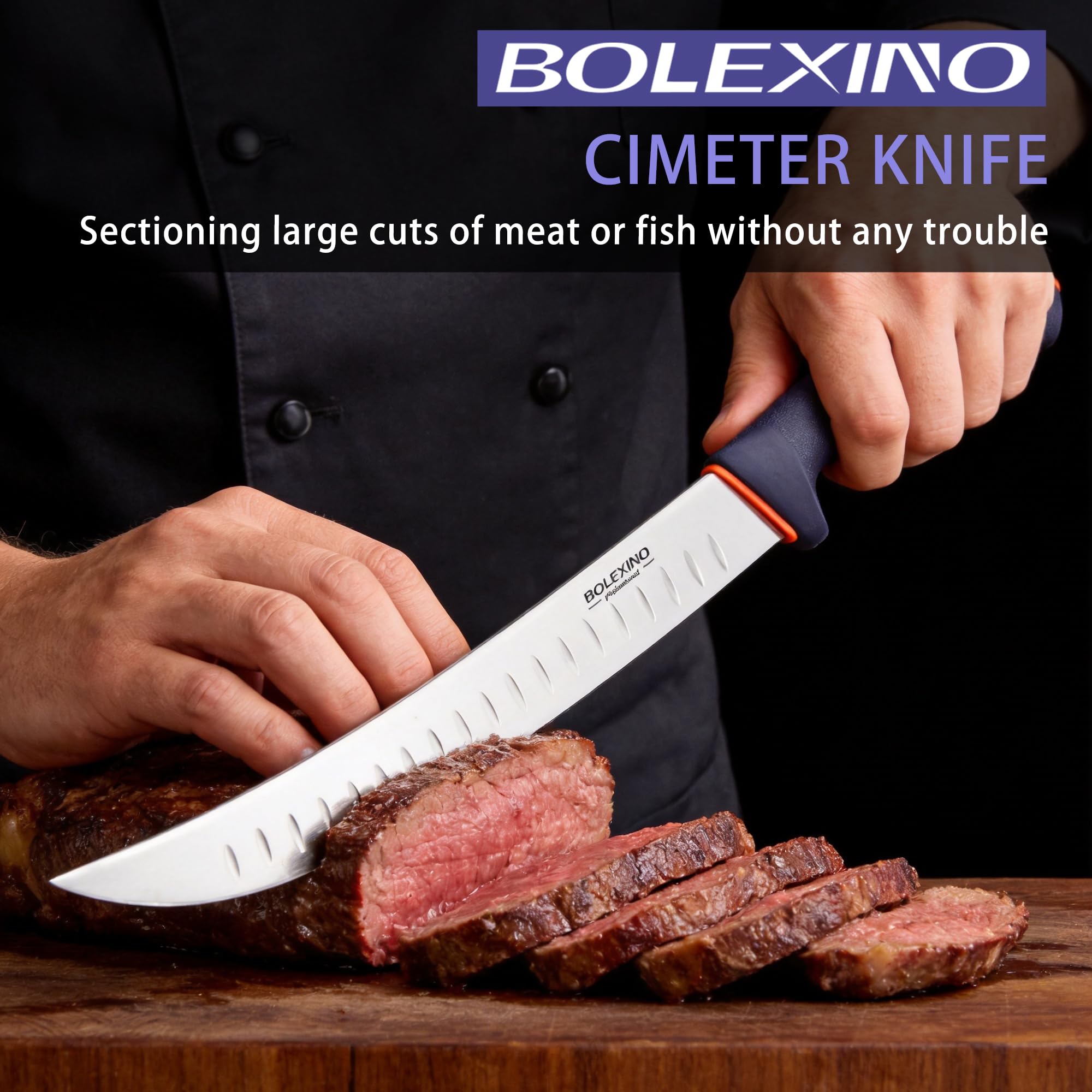 Brisket Slicing Knife, 12" Carving Knife W/Granton Edge for Meat — Amazon image 2