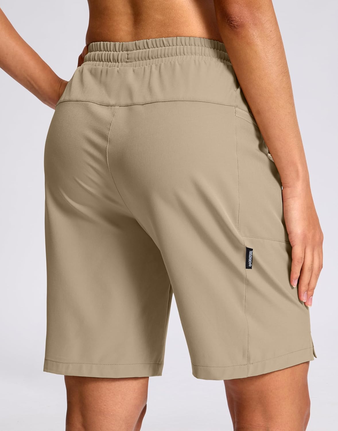 G Gradual Women's Hiking Shorts 2 Zipper Pockets Quick Dry Lightweigh 9" Bermuda Cargo Shorts Water Resistant Athletic Golf - Image 4