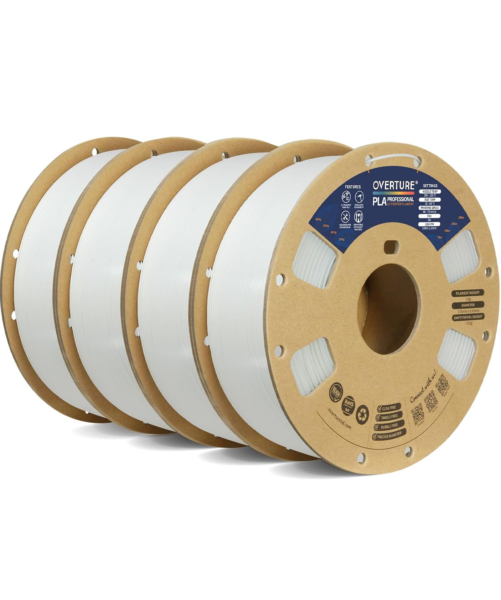 Overture PLA Plus 3D Printer Filament - 1kg Black -14