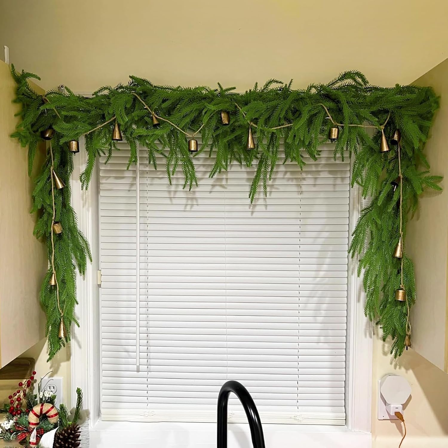 ​​6ft Artificial Christmas Garland - Realistic Faux Pine Garland for Fireplace Mantel, Indoor Outdoor Holiday Decor, Xmas Party Decoration (1 Pack)​