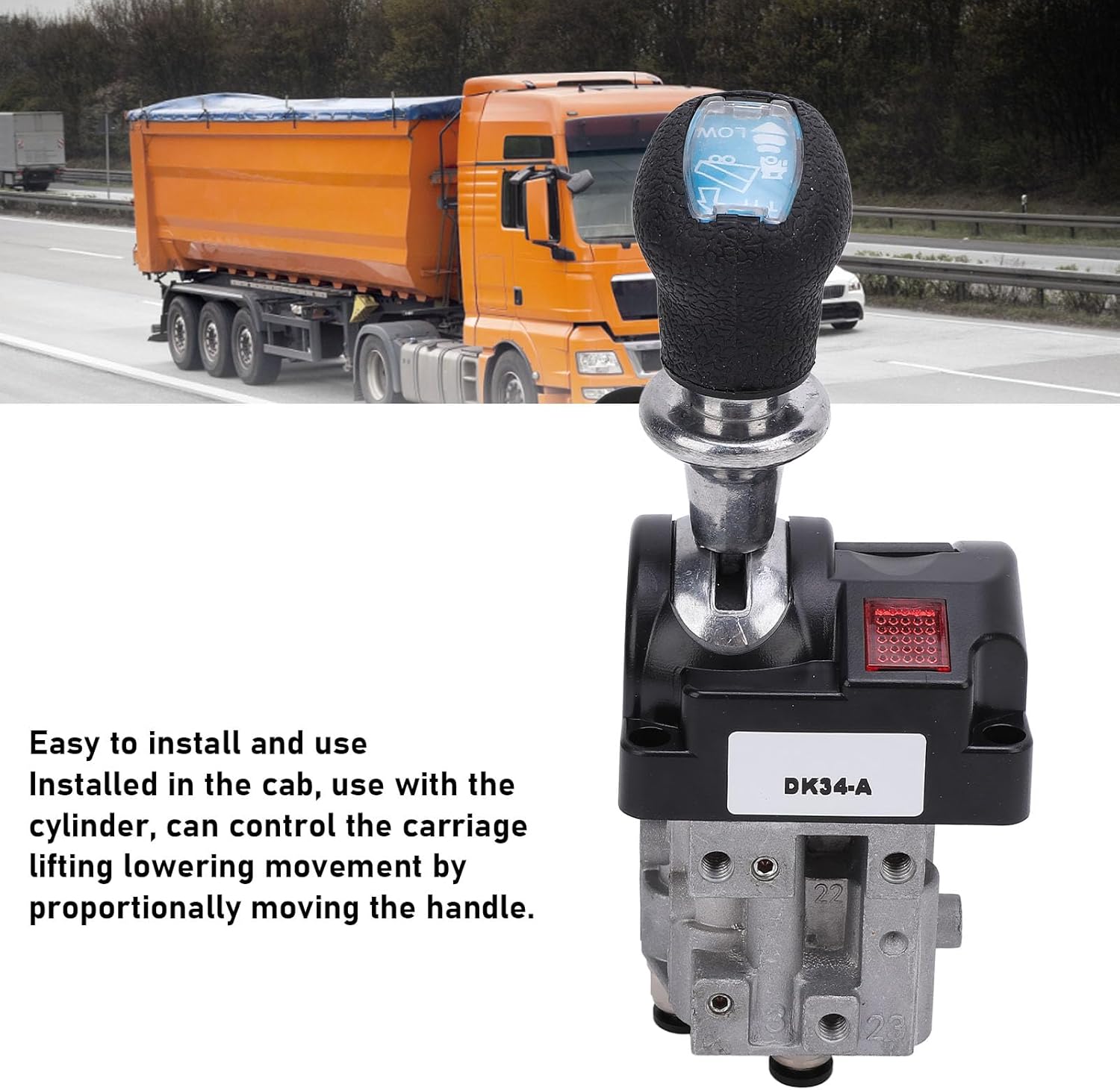 Acouto Dump Truck Control Valve with 3 Quick Connection Aluminum Plastic Air Fitting 3 Holes 3 Working Position Proportional Control Valve for Hydraulic System