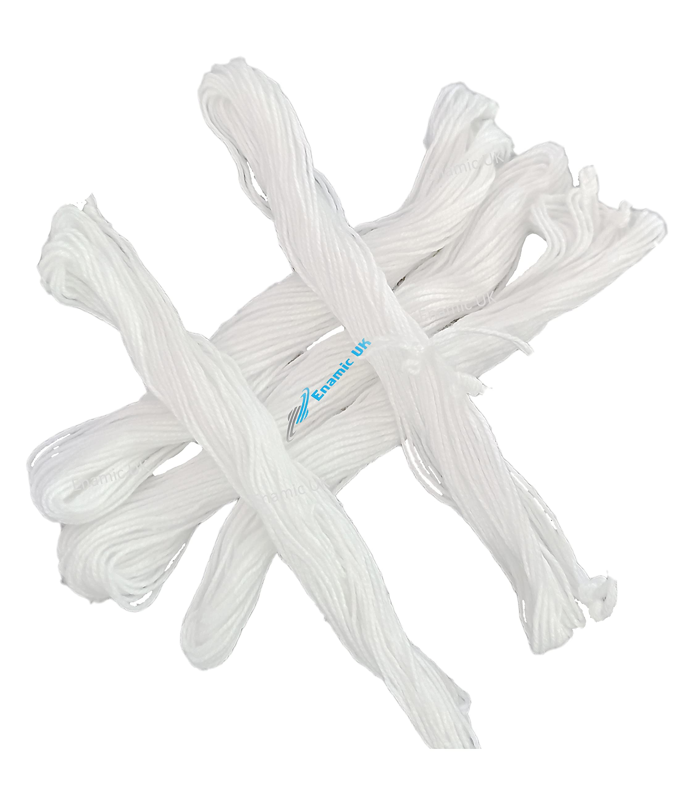Enamic UK || Janeu Thread || Sacred Thread Brahmin Thread || Janeu for Puja Made of Pure Cotton || Mota Dhaga or Yagnopaveeth for Pooja or Personal || White || 5 PCS || 65