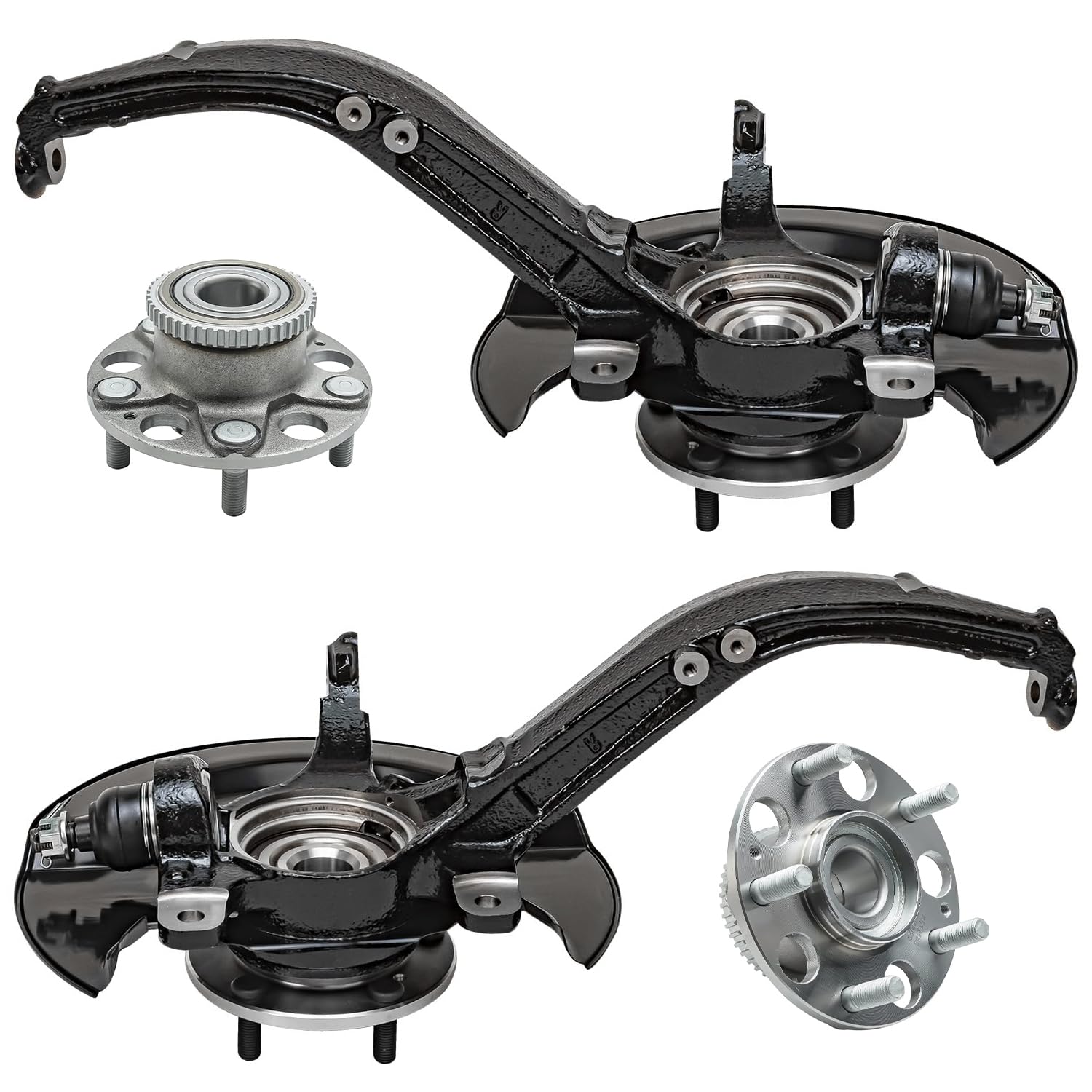 Detroit Axle - 2.4L Knuckles Wheel Bearing Hubs for 2003-2007 Honda Accord