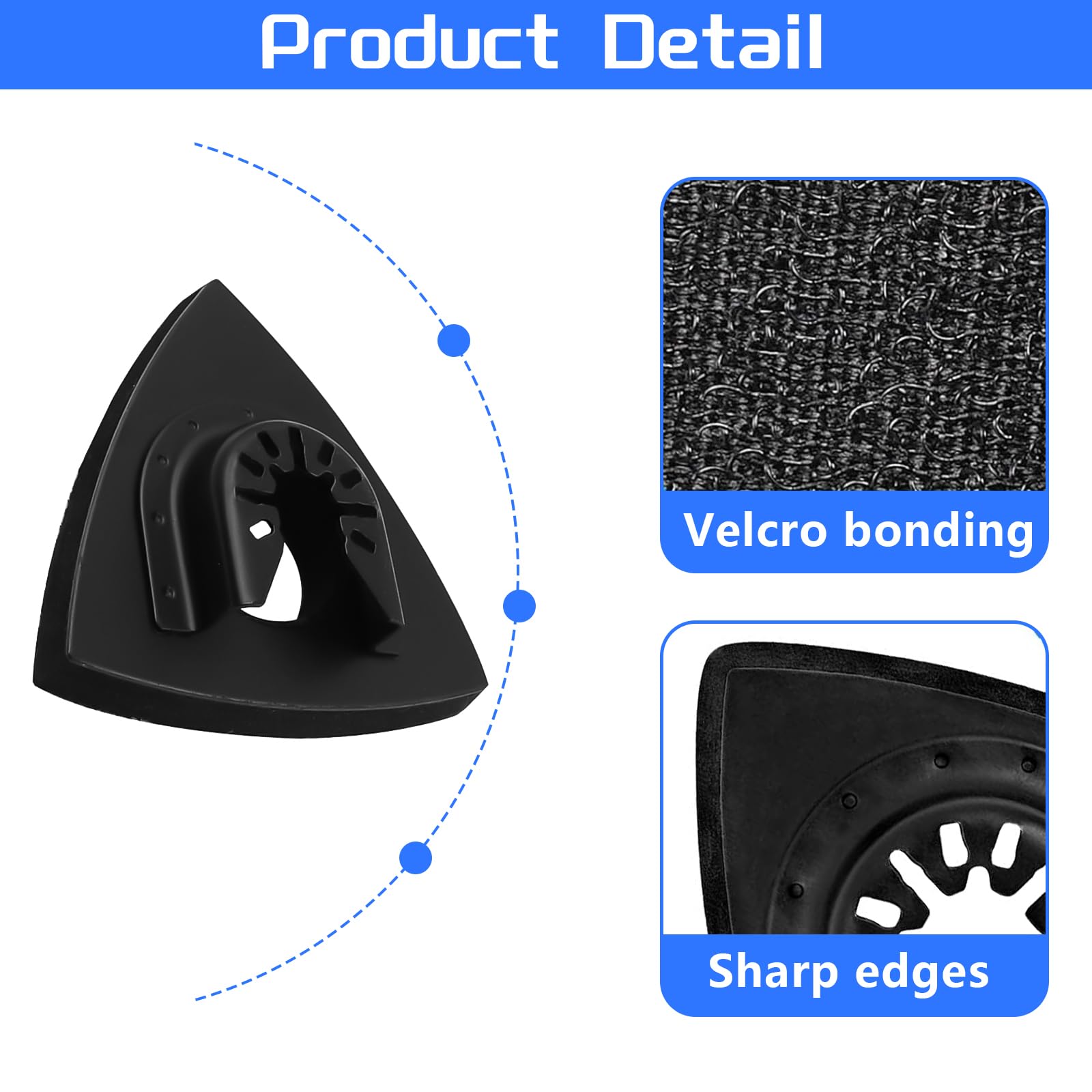 6 Pièces Patin de Ponçage pour Outil Multifonction, Patin de Ponçage Triangulaire Universel, Convient pour Polir les Meubles et Détartrer le Papier de Verre (80mm/90mm)