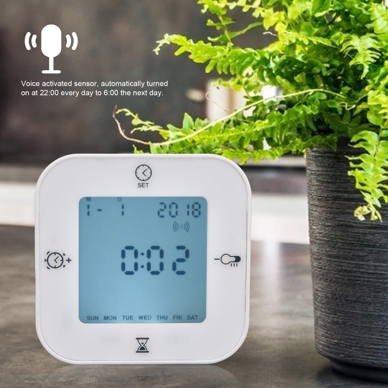 Horloge Thermomètre Multifonction à Grand écran pour Cave à Effet de Serre pour bébé, Réveil à Utilisation Nocturne pour une Surveillance Pratique des Matières Plastiques
