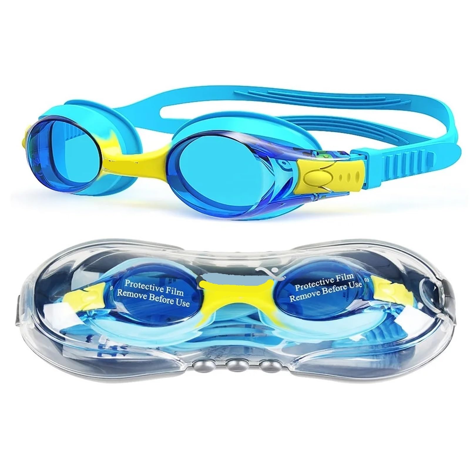 Occhialini da Nuoto Occhiali da Nuoto antiappannamento Impermeabili da 2 Pezzi for Bambini Lenti Colorate Professionali Occhiali da Nuoto for Bambini per Adulti Adolescenti