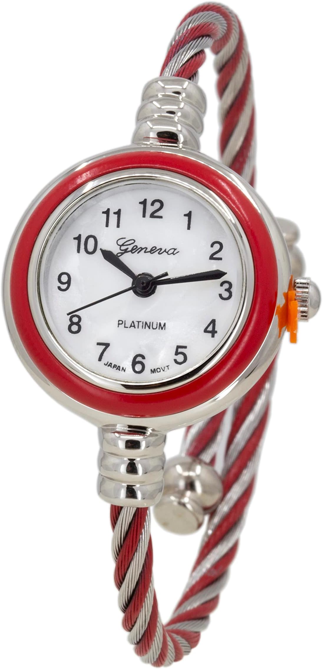 Blekon Collections Women's Cuff Watch - Round Analog Display Arabic Numbers 23mm Case Wire Bracelet Watch for Women Elegant Cable Cuff Bangle Wrist Watch