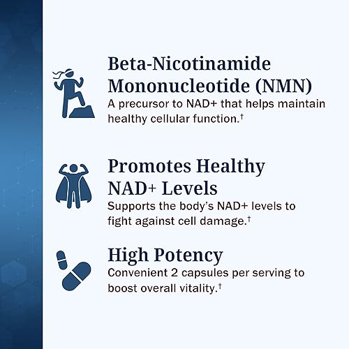 Miniatura 4 de BioSchwartz Suplemento NMN  500 mg de mononucleótido de nicotinamida  30 porciones, 60 cápsulas  Fabricado en los Estados Unidos con ingredientes de