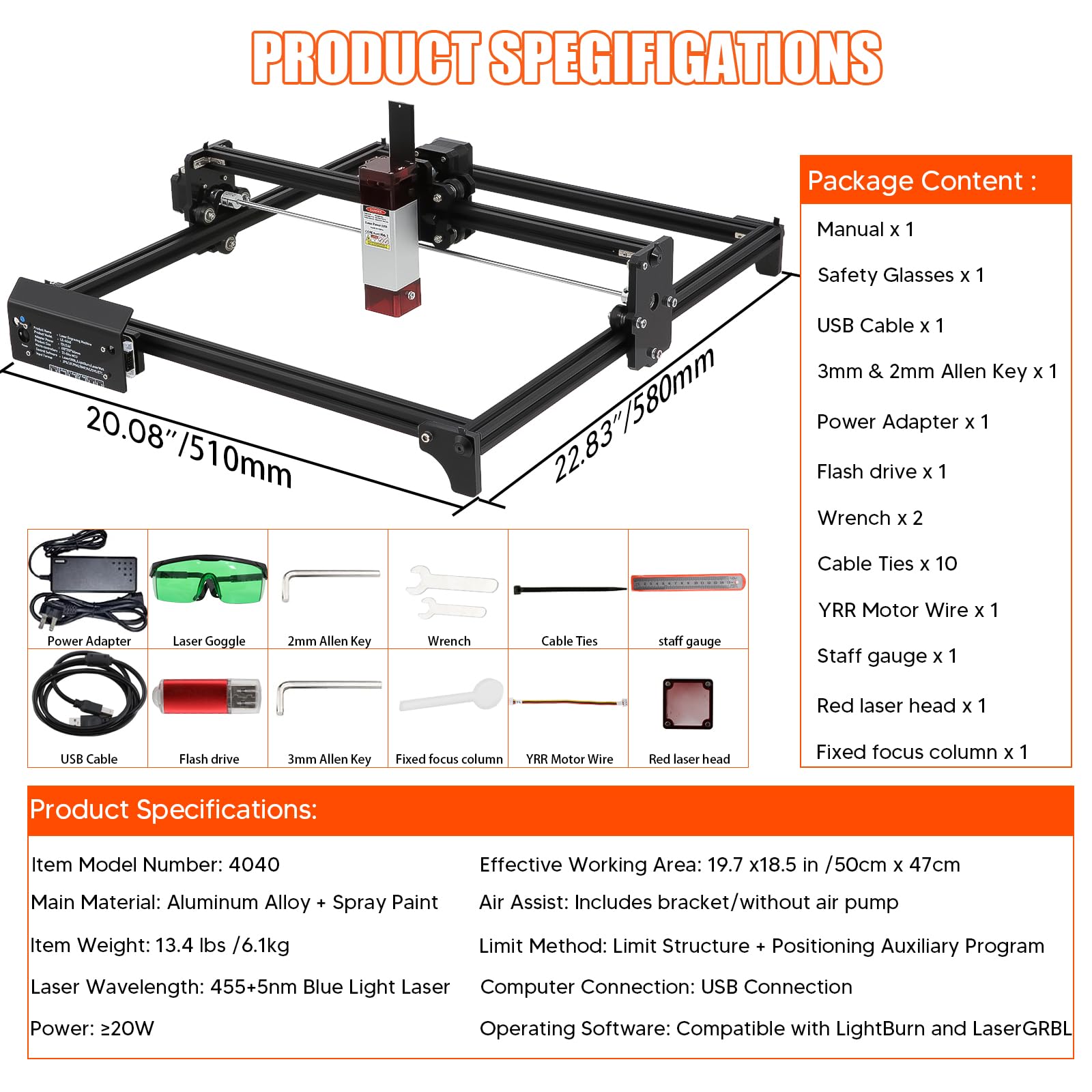 Laser Graviermaschine, 10W Laser-Ausgangsleistung Lasergravur Maschine, Komprimierter Punkt mit festem Fokus, Graviermaschine für DIY, Holz, Papier, Blatt, Acryl, Leder usw