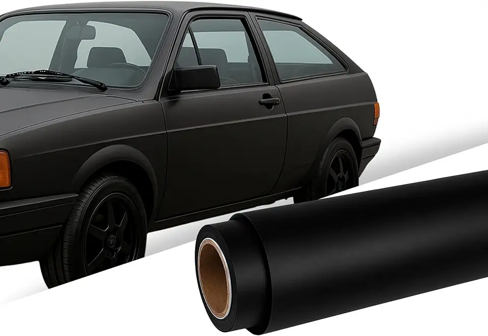 Adesivo Vinil Preto Fosco Envelopamento Automotivo 2m x 60cm