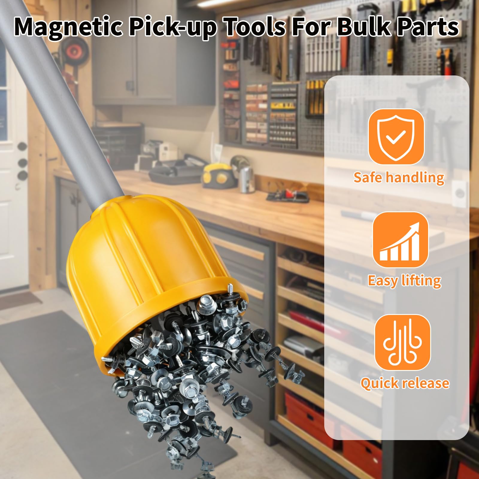 DBREAKS Forte Sollevatore Magnetico per Parti Sfuse con Manico da 62,6 cm