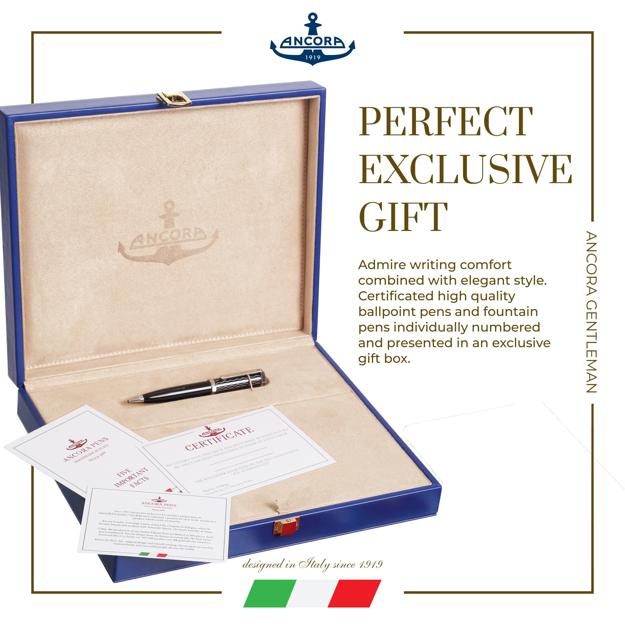 Ancora1919 Gentleman I Original Italian Luxury Ballpoint Pen I Handcrafted Luxury Writing Instrument I Smooth Writing Experience I — view 2