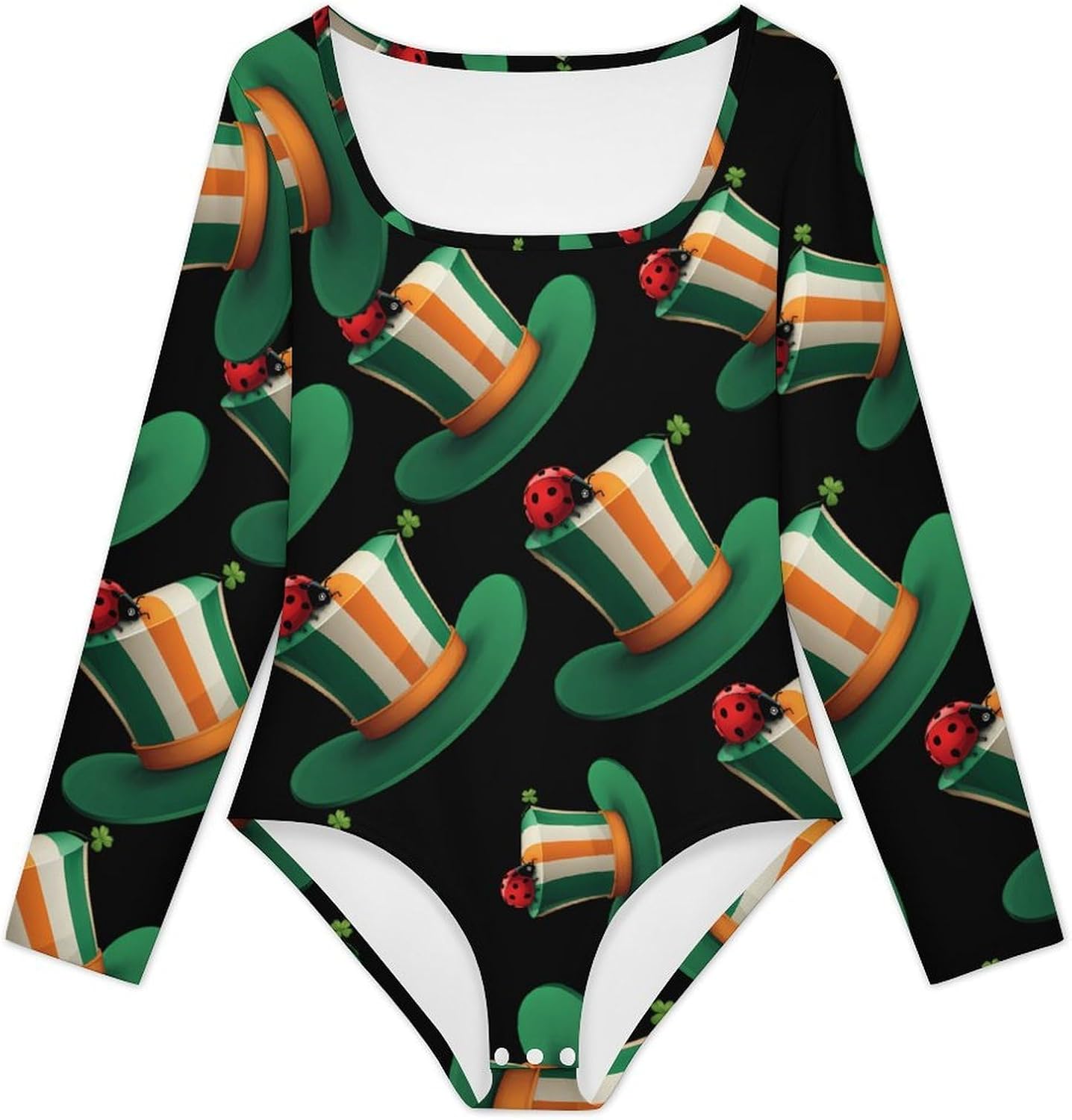 Ireland Flag Stpatricks Day Women's Bodysuits Long Sleeve Top 5XL