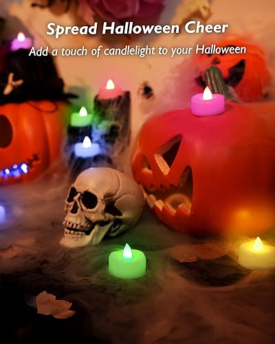 Miniatura 5 de Velas LED, paquete de 24 velas pequeñas que cambian de colores, velas a granel de pilas, sin llama y de larga duración de más de 200 horas, para