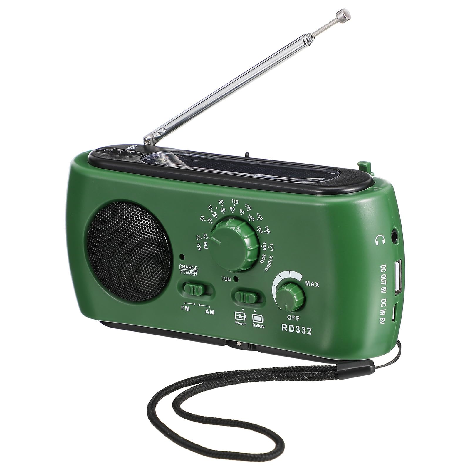 OSALADI Radio Solar con Manivela De Emergencia con Linterna Led Y Cargador De Teléfono Móvil