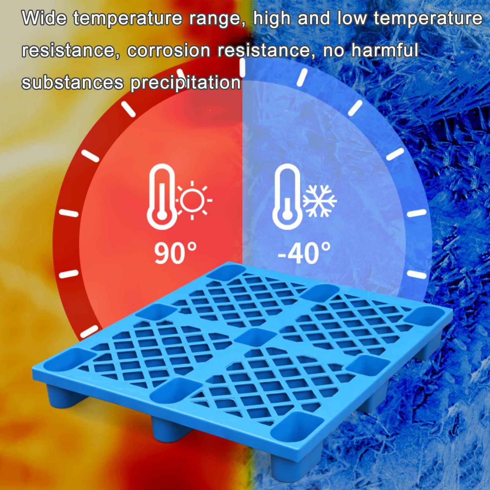 Palettes emboîtables en plastique polyéthylène – Solution de stockage de sol résistante à l'humidité pour sous-sol et cuisine – Palettes vertes épissables pour une niisation efficace