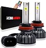 ICBEAMER RGB LED Fog Light Bulb H11H8H9 3020 SMD Multi-color APP Bluetooth Control 1800LM DRL Fog Lights Pack of 2 pcs
