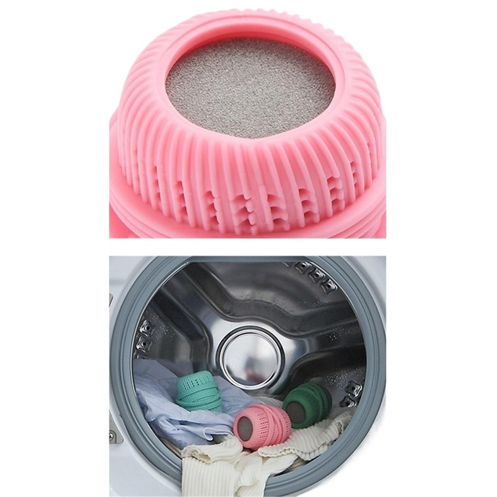 Waschkugel 4 Stück Wäscheball gegen Verheddern | Große Haushaltswaschmaschine for Kleidung und Reinigung(Green4pc)