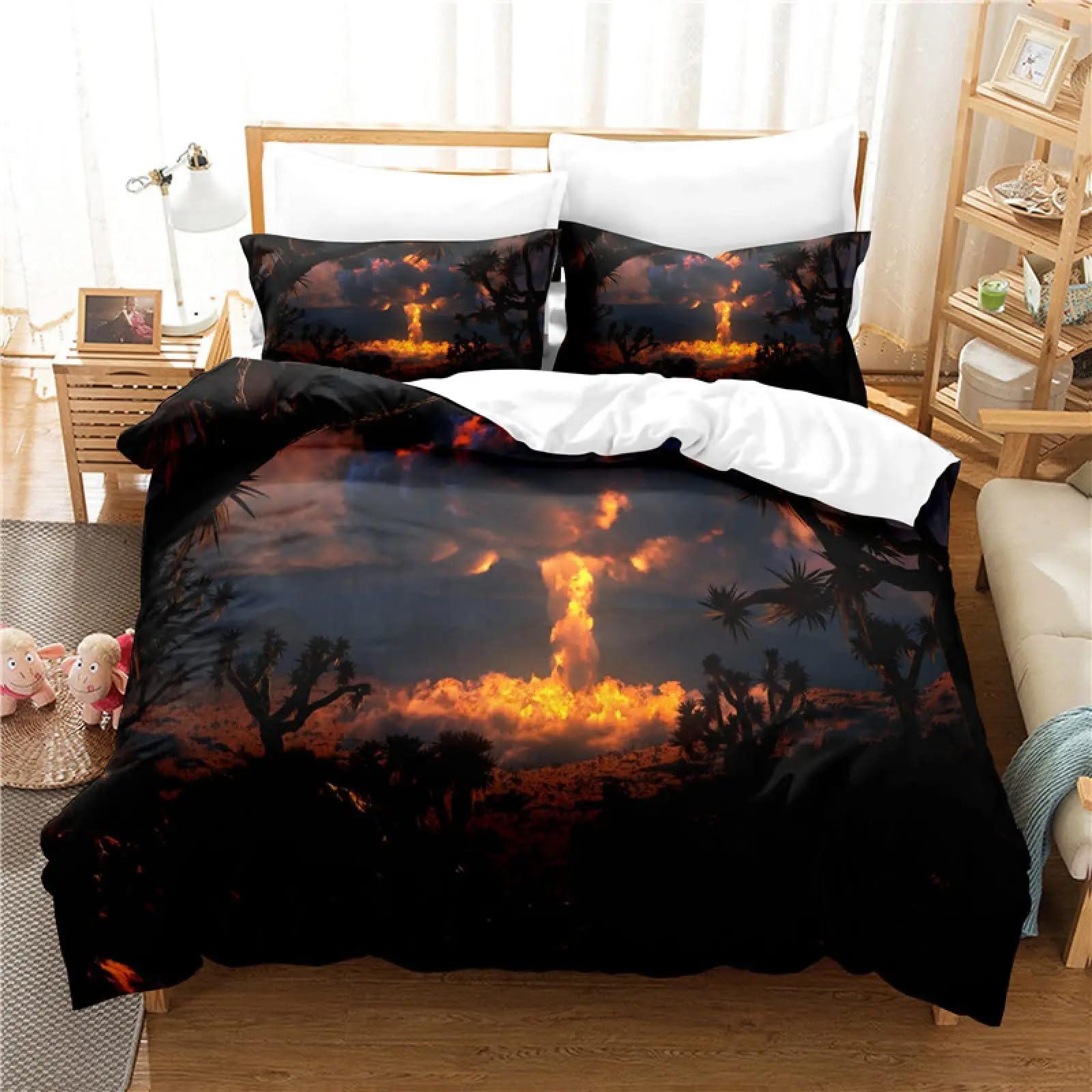 QBIDCSX Bedding Sets Single Weather Bedding Sets Single Koala Duvet Cover 200x200cm with Zipper Closure, Hypoallergenic Quilt Cover with 2 Pillowcase for Boys Kids Girls