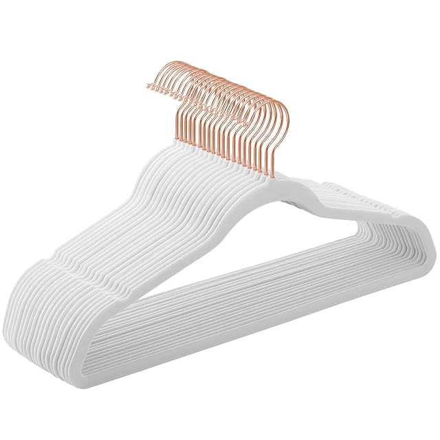 SONGMICS Wieszak na płaszcze z aksamitu, zestaw 20 sztuk, długość 42 cm