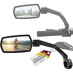 WITTKOP Bike mirror | Large HD field of vision | 360° rotatable & foldable | Mounting above & below | Break-proof & durable | ebike accessories, bike mirror handlebar mount, bicycle mirrors