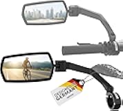 WITTKOP Bike mirror | Large HD field of vision | 360° rotatable & foldable | Mounting above & below | Break-proof & durable | ebike accessories, bike mirror handlebar mount, bicycle mirrors