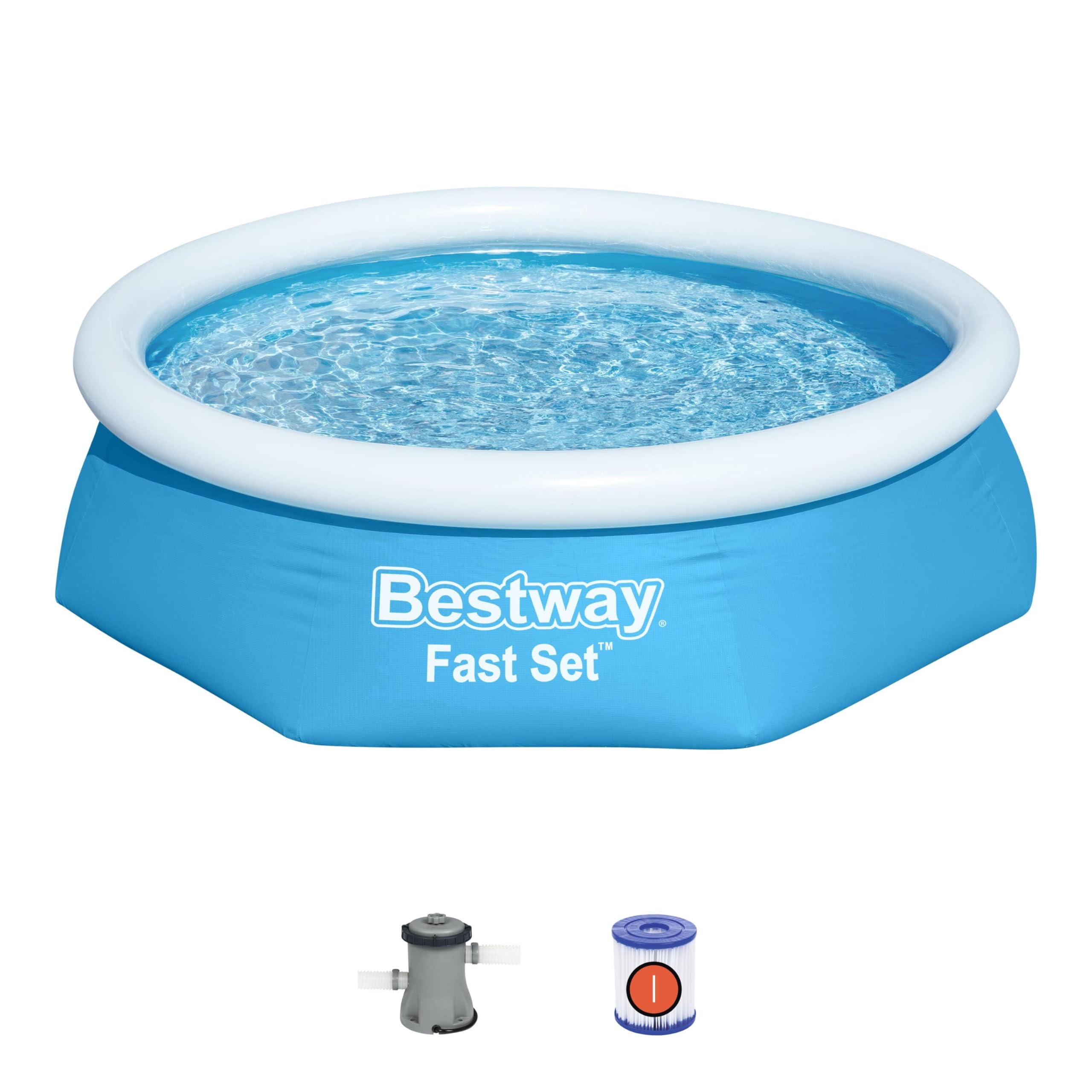 Bestway 57450 Set Piscina gonfiabile Fast Set Rotonda da 244x61 cm