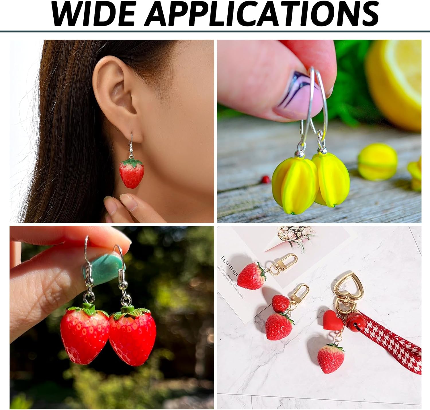 Craftdady Fruit Dangle Charms Pendants Cute Resin Food Pendants Apple Orange Pineapple Strawberry Pendants Lovely Vegetable Mushroom Charms for DIY Craft Earring Bracelet Necklace Jewelry Making - Image 4