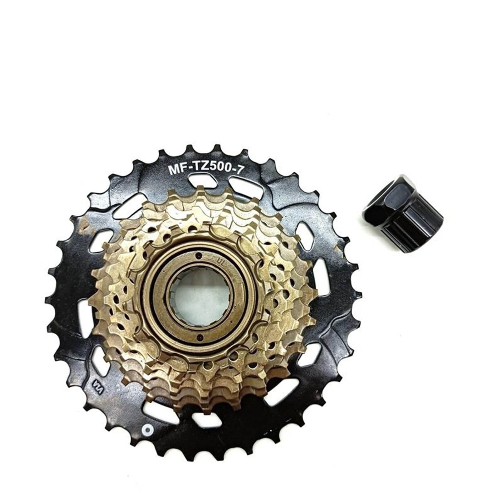 Fit For SHIMANO TOURNEY TZ500 TZ31 7v 7 Speed Cassette Mountain Bike Freewheel Metal Thread Sprocket 14-28/34T Flywheel Tools Flywheel Puller(14-28T with remover)