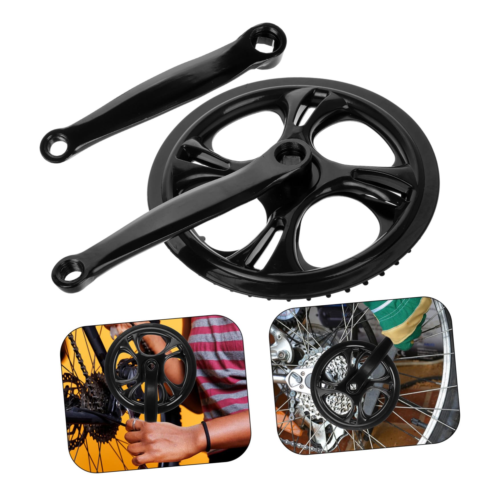 Mikinona Guarnitura velocità Singola Nera in Ferro, Set 1 per Bici | Design Antiscivolo Catena, Struttura Leggera e Richiudibile, per Uscite Outdoor e Gite Tranquille