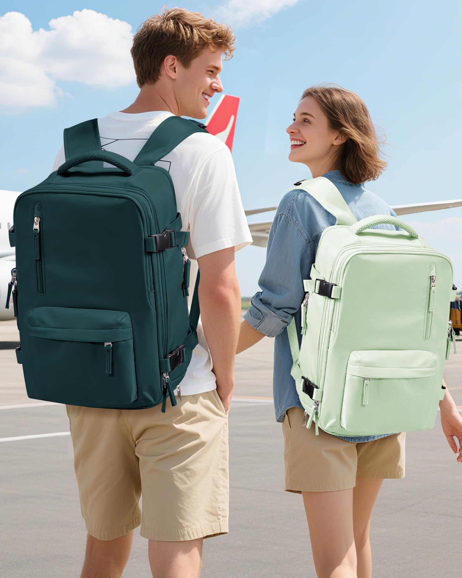 SZLX Zaino Ryanair 40x30x20 Sottovuoto con pompa Zaino Ryanair 40x20x25 Sottovuoto Bagaglio a Mano 40x30x20 Wizzair Zaino da Viaggio 45x36x20 Easyjet Donna Zaino Casual Laptop 14 Pollici Impermeabile