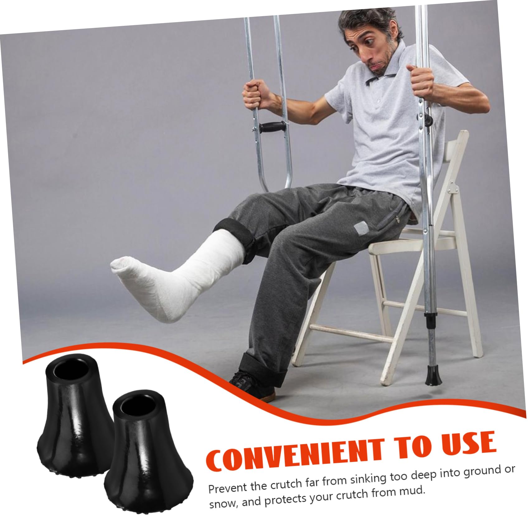 FOMIYES 4 Juegos Almohadillas Para Muletas Bastón Almohadillas Para Muletas Puntas De Muleta Puntas De Plástico Para Bastones De Trekking Almohadillas Con Punta Antideslizante 4 Uds * 4