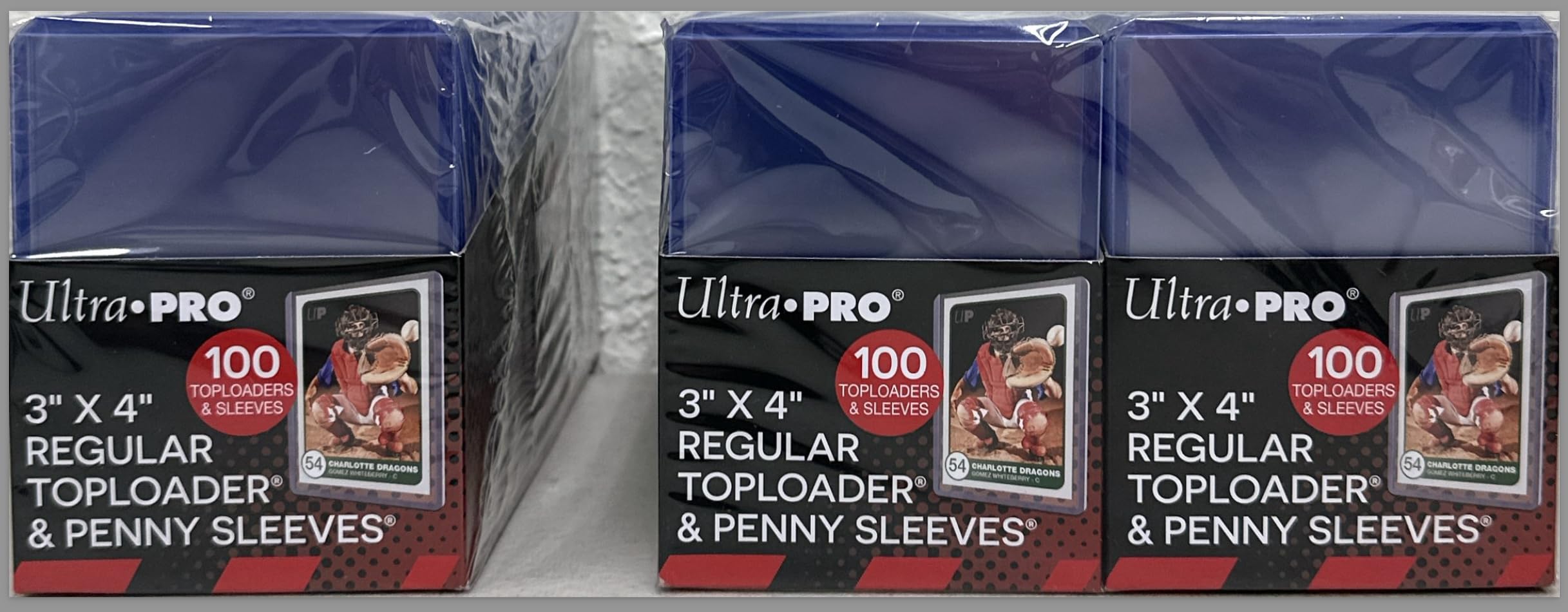 Ultra PRO 7,6 x 10,2 cm transparente reguläre Toploader für Karten mit Kartenhüllen, Standardgröße, 300 ct Trading Baseball Toploader Kartenhüllenschutzhüllen