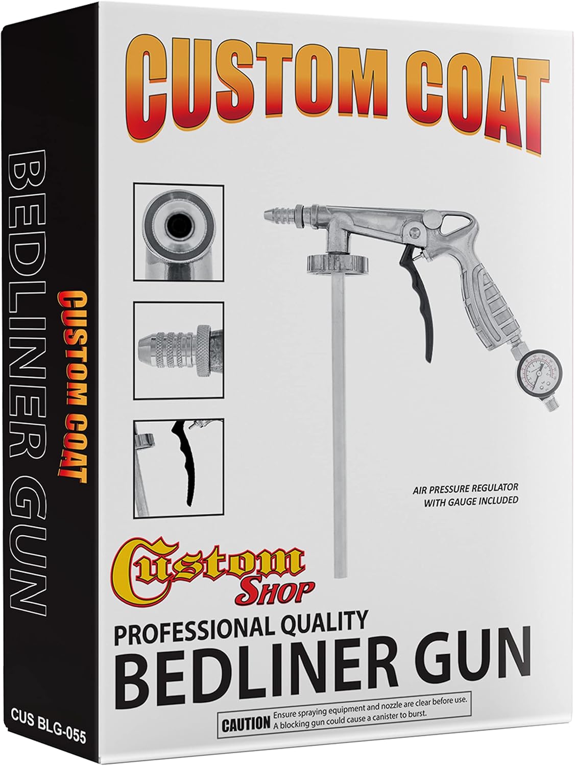 U-POL Raptor GM White Urethane Spray-On Truck Bed Liner Kit with Custom Coat Spray Gun with Regulator, 6 Quarts