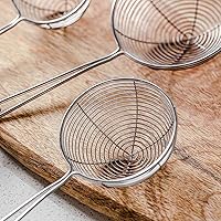 Vista 2 de Vctitil Juego de 3 coladores redondos de acero inoxidable para ollas calientes, cuchara coladora para freír y cocinar, utensilios de cocina, colador