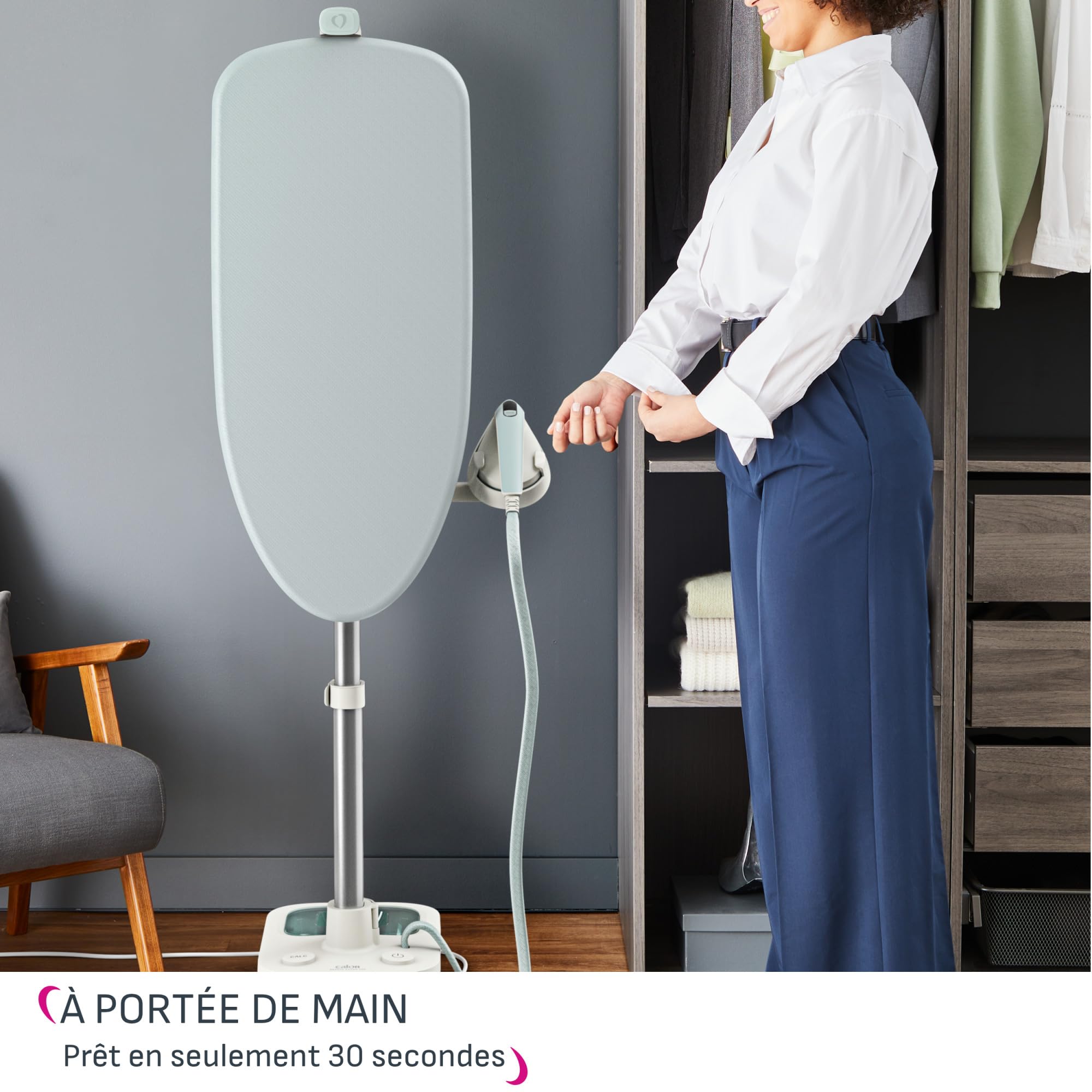Calor Steam Board 450, Défroissage et repassage tout-en-un, Planche multi-positions, Semelle chauffante, Vapeur efficace, QT1214C0
